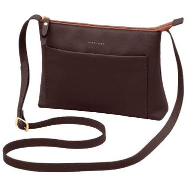 Imagem de Bolsa de Couro Mariart Orquídea, Chocolate