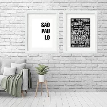 Imagem de kit 2 Quadros Grandes Gírias De São Paulo - 60x48cm - Quadros On-line,