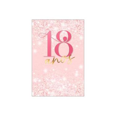 Imagem de Painel De Festa Vertical 1,50 x 2,20 - 18 Anos Efeito Glitter Rosa 215