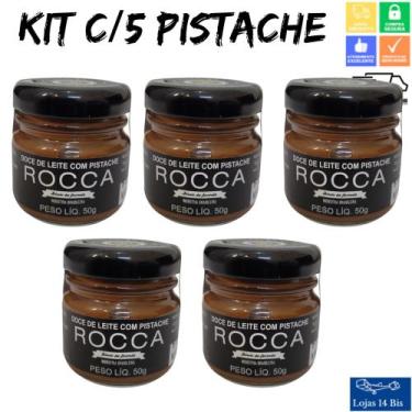 Imagem de 5 Potes Doce de Leite Rocca 50g com Pistache Sul de Minas Sem Glúten