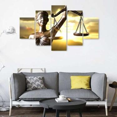 Imagem de Quadro Decorativo Advocacia Deusa Da Justiça Mosaico Kit 5 peças - Car