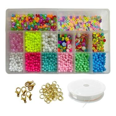 Imagem de Kit Miçanga Infantil Bola Leitosa Letra Entremeio Smile 2300 - ADB