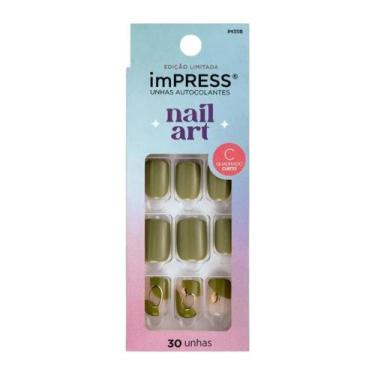 Imagem de Unhas autocolantes kiss impress nail art before sunrise quadrado curto