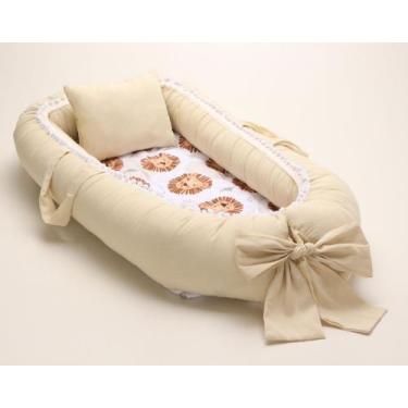 Imagem de Almofada Amamentação + Ninho Redutor Leão + Redutor Bebê Conforto Pret