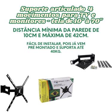 Imagem de Suporte Articulado P/ TV Possui 4 Movimentos Universal Todas Marcas e Modelos 10 até 70...