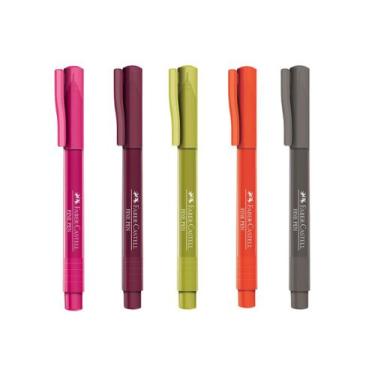 Imagem de Fine Pen 0.4mm Faber-Castell Ponta Fina Kit c/ 5 Cores - Faber Castell