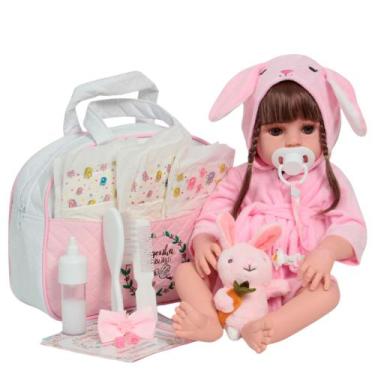Imagem de Boneca Reborn Realista Recém Nascida Pode Dar Banho Fofinha - Cegonha 