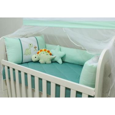 Imagem de Kit de Berço Pop - 10 Peças - Bebê Pelúcias e Enxovais, Dino Verde