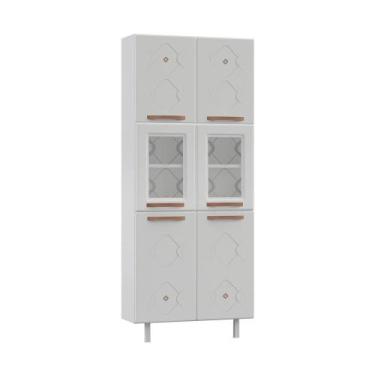 Imagem de Paneleiro Duplo de Aço 80cm Regina Multimóveis Glass CR6132 Branco