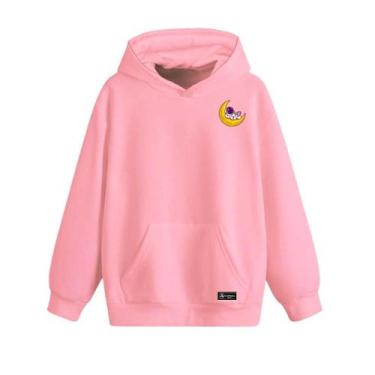 Imagem de Blusão Moletom Canguru Lua Astronauta Infantil Personalizado com Capuz