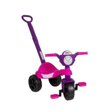 Imagem de Carrinho de Passeio com Pedal Triciclo Gatinha com Haste - KENDY