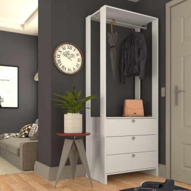 Imagem de Closet com 1 cabideiro e 3 Gavetas EY102 Linha Yes Emovell, Branco