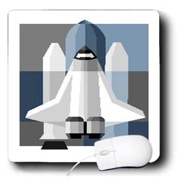 Imagem de 3dRose Mouse pad LLC 20 x 20 x 0,25 polegadas, foguete de brinquedo cinza azul em azul e cinza (mp_39001_1)