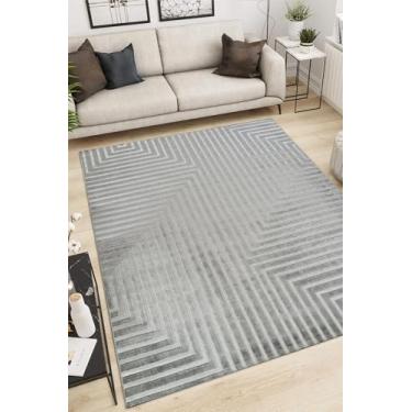 Imagem de Pemogo, Tapete Sala 200x250 Chevron Cinza 217