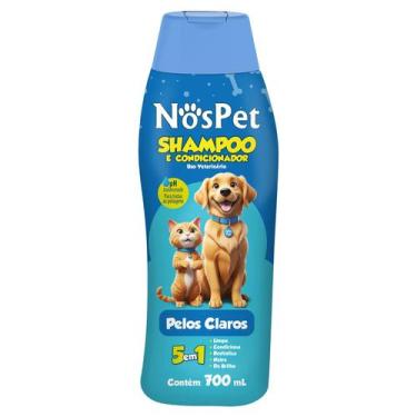 Imagem de Shampoo Para Cães e Gatos Nospet 5Em1 Pelos Claros 700ml