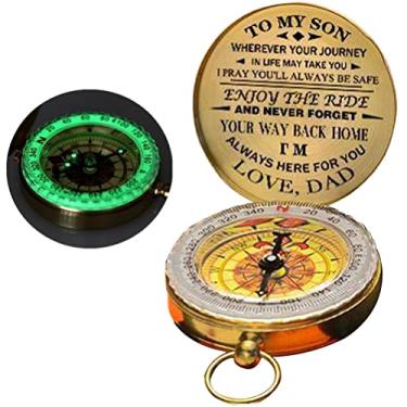Imagem de Bússola de Sobrevivência de Acampamento para Caminhadas, Bússola de Bolso Clássica que Brilha No Escuro, Bússola de Metal Vintage Ao Ar Livre para Camping, Caminhadas e Passeios