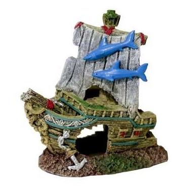 Imagem de Blue Ribbon Pet Products Ornamento de aquário de resina - Laço pequeno de 10 cm