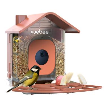 Imagem de VUEBEE Alimentador de pássaros para ambientes externos, alimentador de pássaros com capa de câmera compatível com câmera Wyze ao ar livre, câmera inteligente para observação de pássaros (câmera não