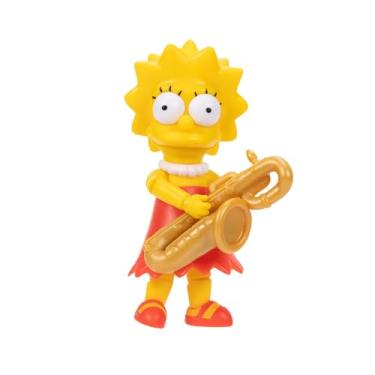 Imagem de Boneco colecionável de Lisa Simpson de 12,7 cm da JAKKS Pacific, inclui acessório icônico de saxofone, totalmente articulado, embalagem de exibição de colecionador
