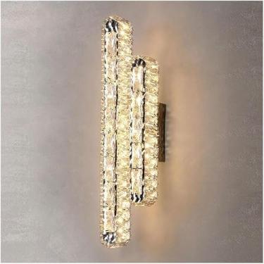 Imagem de Luminárias de parede de cristal dourado do norte da Europa, luxuosas arandelas de parede para sala de jantar, quarto, LED, atmosfera criativa, luz de parede para sala, corredor, cozinha, ent