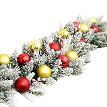 Imagem de Belas Linda guirlanda de natal 135cm/53in guirlanda de vime iluminada com 50 luzes de led, para decoração de shopping diverso