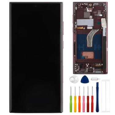 Imagem de E-yiiviil Tela digital TFT compatível com Samsung Galaxy S22 Ultra SM-S908B SM-S908U Tela LCD de 6,8 polegadas Tela sensível ao toque com ferramentas Impressão digital não suportada (com moldura)