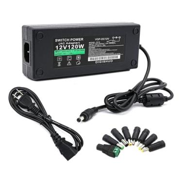 Imagem de DIGISHUO Adaptador de fonte de alimentação CC 12V 10A 120W interruptor transformador CA 110V/240V para DC 12V 10 amp conversor de comutação driver de LED para sistema de segurança de câmera CCTV de