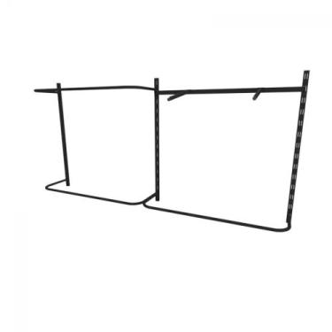 Imagem de Arara de roupas para loja quarto closet 9 peças regulável 200x100 cm c