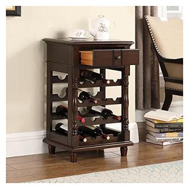 Imagem de LICONG-2020 Armário de vinho armário de vinho cremalheira de madeira para exibição de vinho para casa, cozinha, sala de jantar, armário para armazenar bebidas alcoólicas (B)