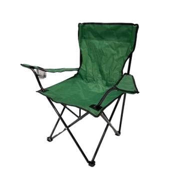 Imagem de Cadeira Camping Pesca Dobravel Verde Porta Copo Ate 150kg