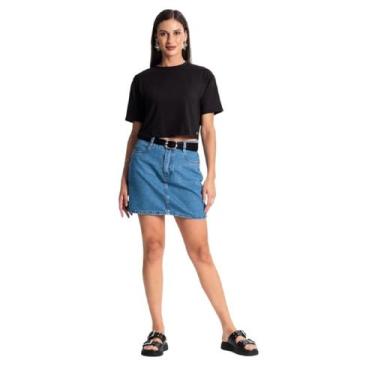 Imagem de Blusa Cropped Feminina Manga Curta Rovitex, Preto, GG