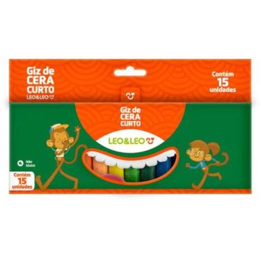 Imagem de Giz de Cera Curto 15 Cores 4459 - Leo e Leo