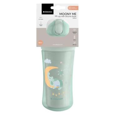 Imagem de Copo Infantil com Canudo de Silicone Moony Me Mint 220ml KikkaBoo