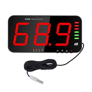 Imagem de Medidor de nível de som para pendurar na parede, medidor de decibéis 30-130 DB, leitor de nível de som, tela digital de 13 polegadas, dispositivo de monitoramento de ruído para escritório