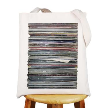 Imagem de G2TUP Sacola de vinil para colecionadores de vinil, presente para amantes de vinil, toca-discos de vinil, bolsa de ombro, coleção de música, presentes, Vinil, 14.56 inches x 12.59 inches x 0.39 inches