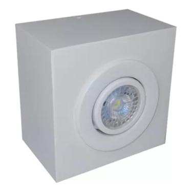 Imagem de Plafon Sobrepor Branca Com 1 Dicróica C/lâmpada 3000k