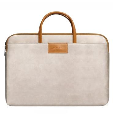 Imagem de Capa protetora para laptop compatível com MacBook Air/Pro, notebook de 13 a 13,3 polegadas, compatível com MacBook Pro de 14 polegadas M4 M3 com 2 bolsos, alça e cinto (Apricot, 35.6 cm)