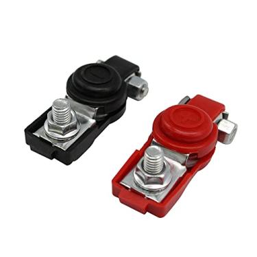 Imagem de Universal Bateria Terminal Clamp Clip Conector Ajustável Positivo Negativo, Tampa De Plástico Preto Vermelho, Wearproof Anti Slip