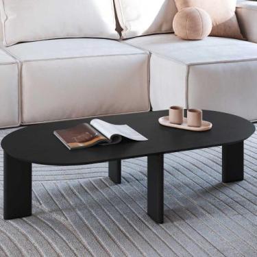 Imagem de Mesa de Centro Chanfrada em MDF 120cm Pés em Madeira Maciça - Artesano