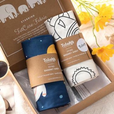 Imagem de Lençóis com elástico para berço de cabeceira, 83 x 50 cm, para Maxi COSI Iora, Koola Baby, Baby Joy, Angelbliss, Kidsclub – Lençóis macios amanteigados, pacote com 2