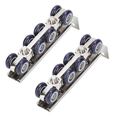 Imagem de Rolos de Porta de Bolso, Rolos de Porta de Armário Rodas de Porta Deslizantes 10 Kg Rolamento de Carga Removável 8 Rodas Polia de Porta de Porta Espessada para Acessórios de Hardware de Porta