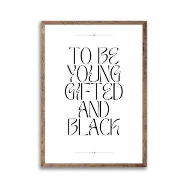 Imagem de ZHGYGBN Black Art Black Woman Art Line Art Decor Preto e Branco Poster Line Art Decor Inspirational Positive Affirmations Prints for Apartment Dormitory Bedroom Home Wall Decor 40,6 x 61 cm sem