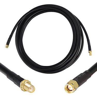 Imagem de Cabo de extensão coaxial de baixa perda (50 Ohm) SMA macho para SMA fêmea conector, GEMEK cabos coaxiais de cobre puro - extensor de chumbo de antena para 3G/4G/5G/LTE/ADS-B/Ham/GPS/WiFi/RF para uso de rádio (não para TV), 15 ft, 15 ft