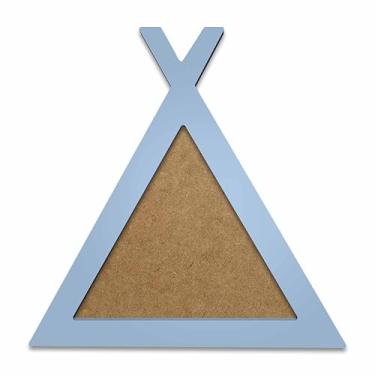 Imagem de Moldura Em Forma De Cabana Para Amigurumi Em Mdf Colorido Cor:AZUL CANDY;Tamanho:20,5x23,7 cm