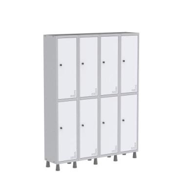 Imagem de Armário Guarda Volume Locker Roupeiro  de Aço 4 Vãos 8 Portas GR304/8 
