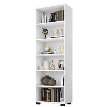 Imagem de Estante Livreiro Office 6 Prateleiras - pr Móveis Branco Tx