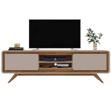 Imagem de Rack Channel 150cm para TV até 50 Polegadas 2 Portas Fabrimóveis Cor - Gianduia Nature