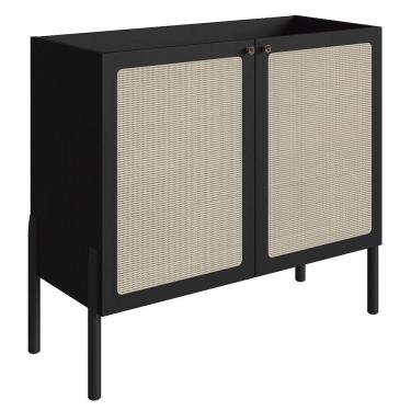 Imagem de Balcão Aparador Buffet Cantinho Do Café Pés Madeira Arlo A10 Nero-preto - Mpozenato