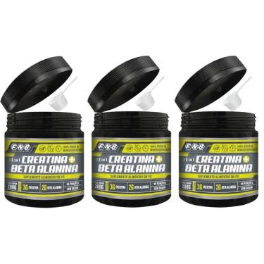 Imagem de Kit 3x Creatina + Beta Alanina 2 em 1 100% Pura 200g fnb