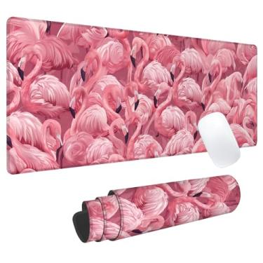 Imagem de Tapete de mouse para jogos flamingo, tapete de mesa de escritório, base de borracha antiderrapante, tapetes de mouse estéticos legais para computador, laptop, teclado, escola, casa, mesa, jogador